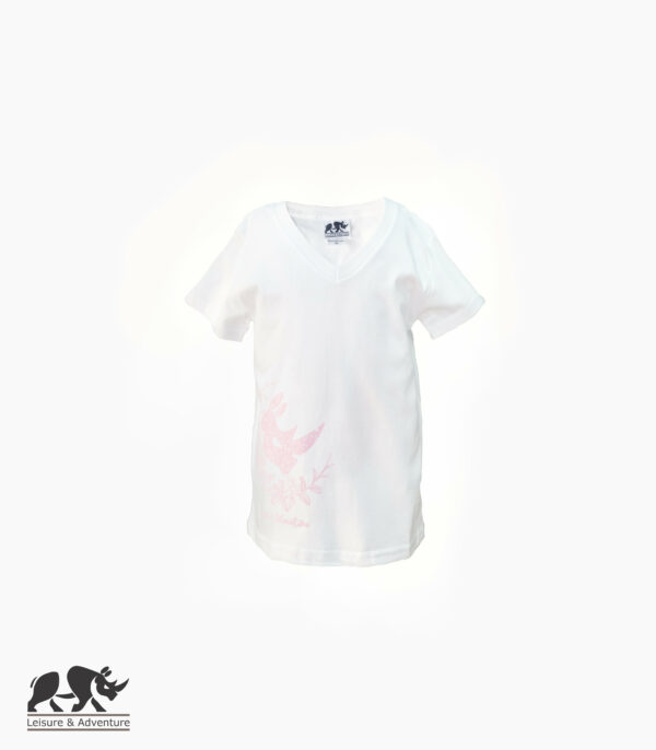 L&A Kids Daisy Rhino V-Neck T-Shirt White