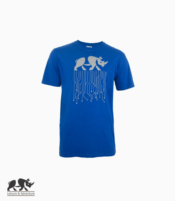 L&A Circuit Rhino Mens Royal Blue Cotton T-Shirt