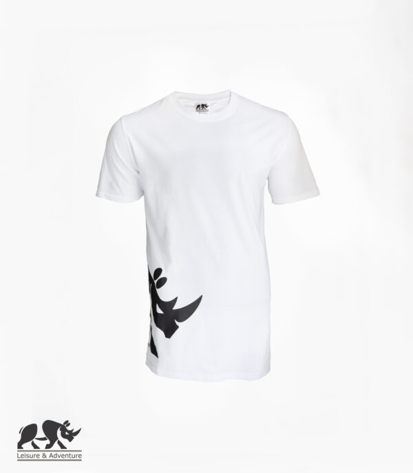 L&A Half Rhino Mens White Cotton T-Shirt
