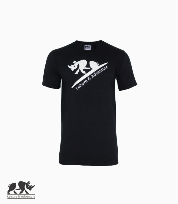 L&A Jump Rhino Mens Black Cotton T-Shirt