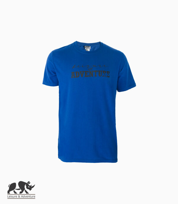 L&A Text Rhino Mens Royal Blue Cotton T-Shirt