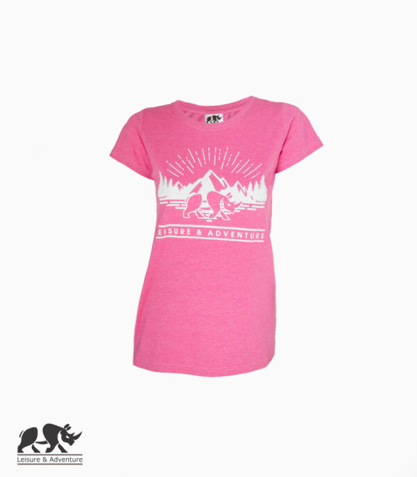 L&A Mountain Rhino Ladies Pink Melange T-Shirt