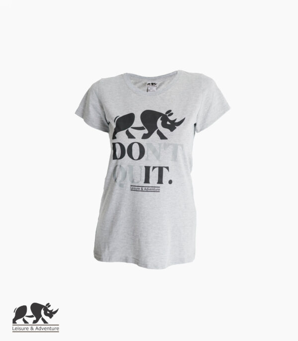 L&A Don't Quit Ladies Light Grey Melange T-Shirt