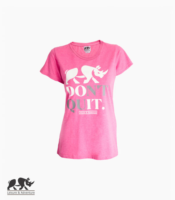 L&A Don't Quit Ladies Pink Melange T-Shirt