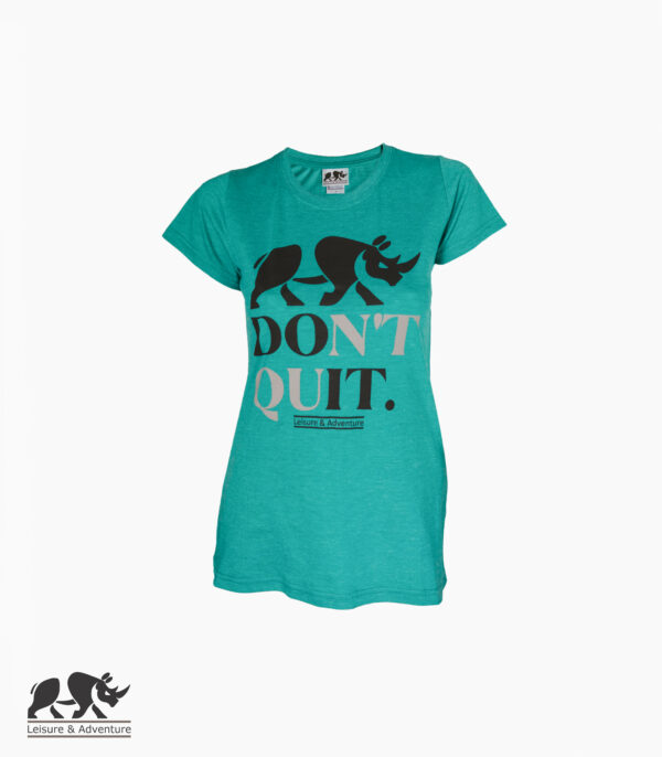 L&A Don't Quit Ladies Turquoise Melange T-Shirt