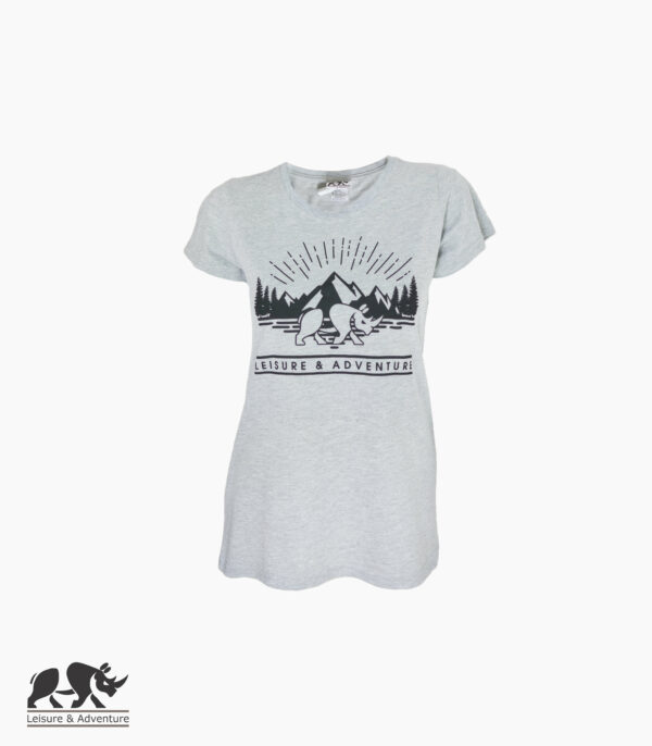 L&A Mountain Rhino Ladies Light Grey Melange T-Shirt