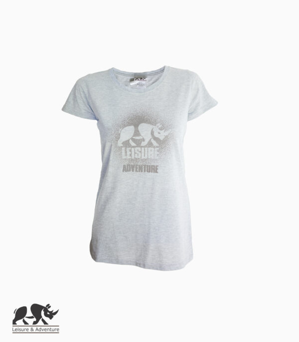 L&A Muddy Rhino Ladies Light Grey Melange T-Shirt