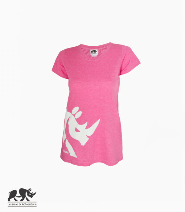 L&A Half Rhino Ladies Pink Melange T-Shirt