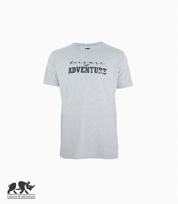 L&A Text Rhino Light Mens Grey Melange T-Shirt