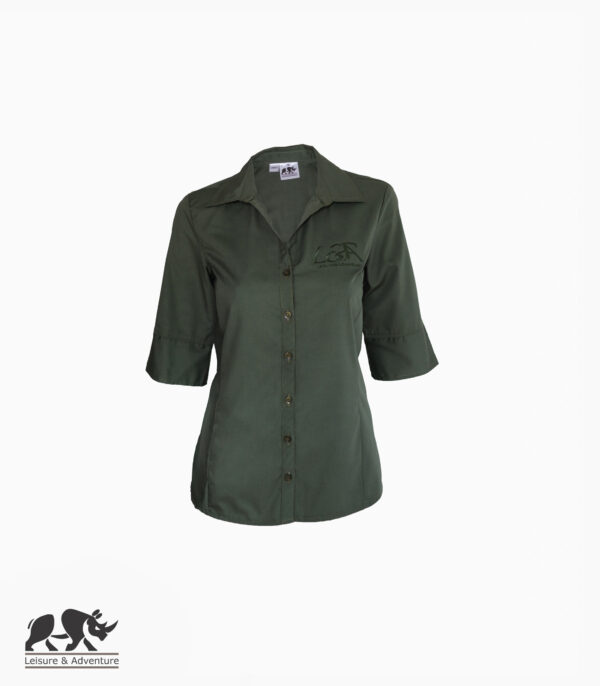 L&A Ladies Fitted Button Shirt Olive