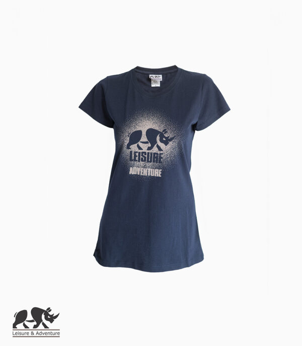 L&A Muddy Rhino Ladies Navy Cotton T-Shirt
