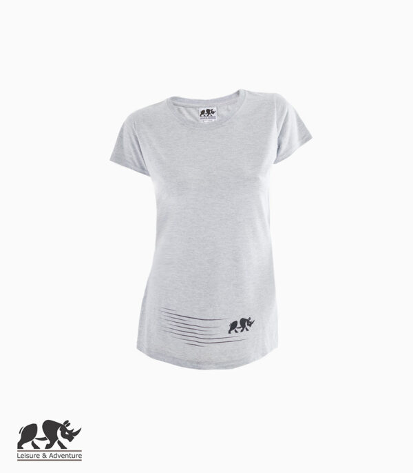 L&A Speedy Rhino Ladies Light Grey Melange T-Shirt