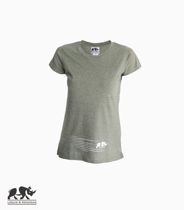 L&A Speedy Rhino Ladies Olive Melange T-Shirt