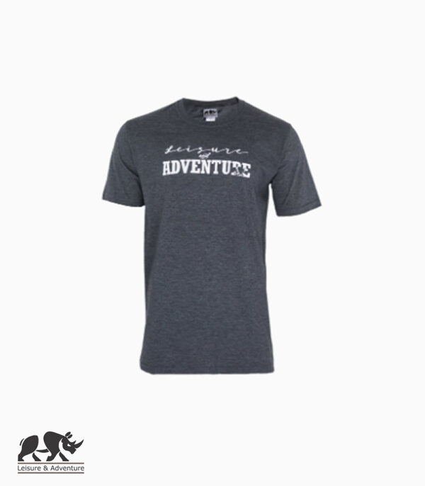 L&A Text Rhino Mens Navy Melange T-Shirt