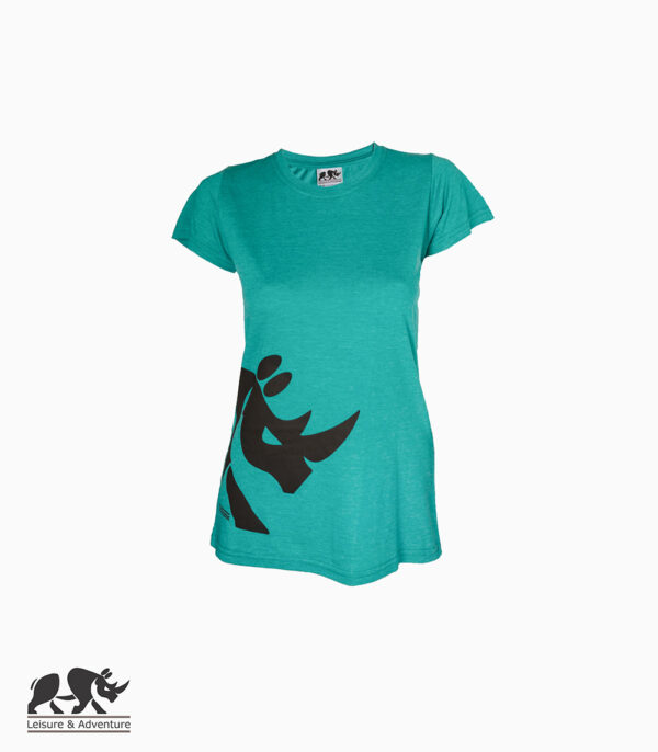 L&A Half Rhino Ladies Turquoise Melange T-Shirt