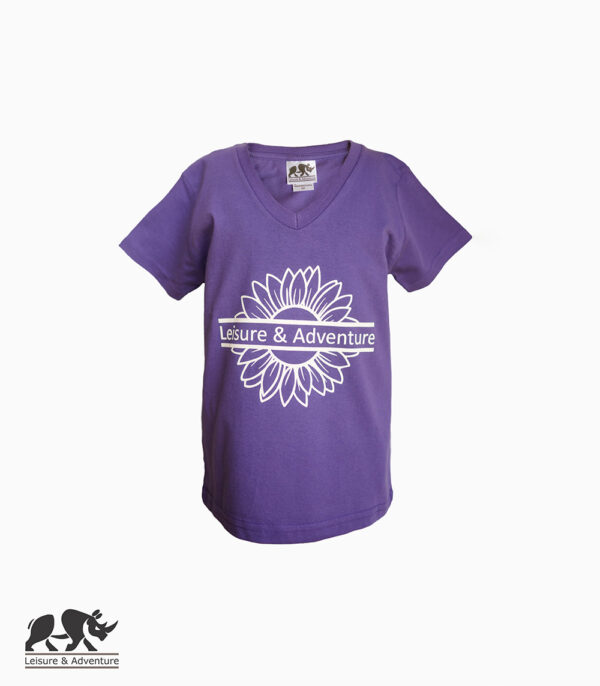 L&A Kids Daisy V-Neck T-Shirt Purple