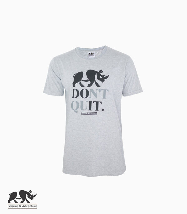 L&A Dont Quit Mens Light Grey Melange T-Shirt