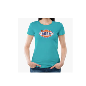 BOERBOEL LADIES T-SHIRT PREMIUM COTTON PRINTED LIGHT BLUE