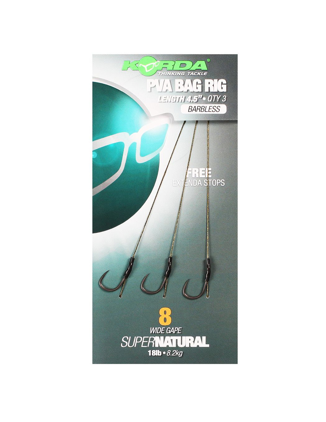 PVA KORDA SOLIDZ PVA RIG SZ8WIDE GAP 18LBKCR106 - Leisure & Adventure