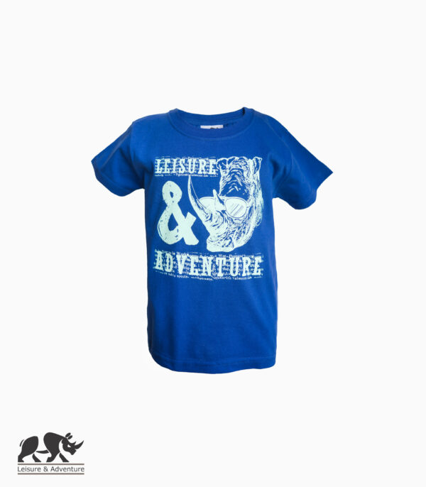 L&A Kids Cool Rhino R-Neck T-Shirt Blue