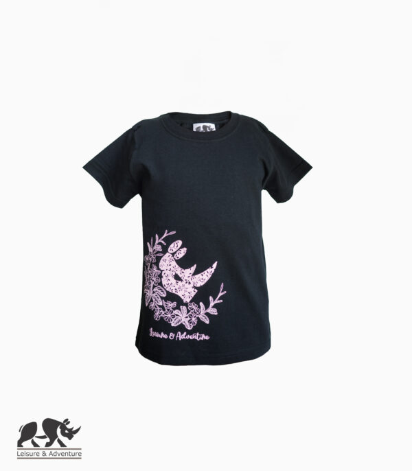 L&A Kids Daisy Rhino R-Neck T-Shirt Black