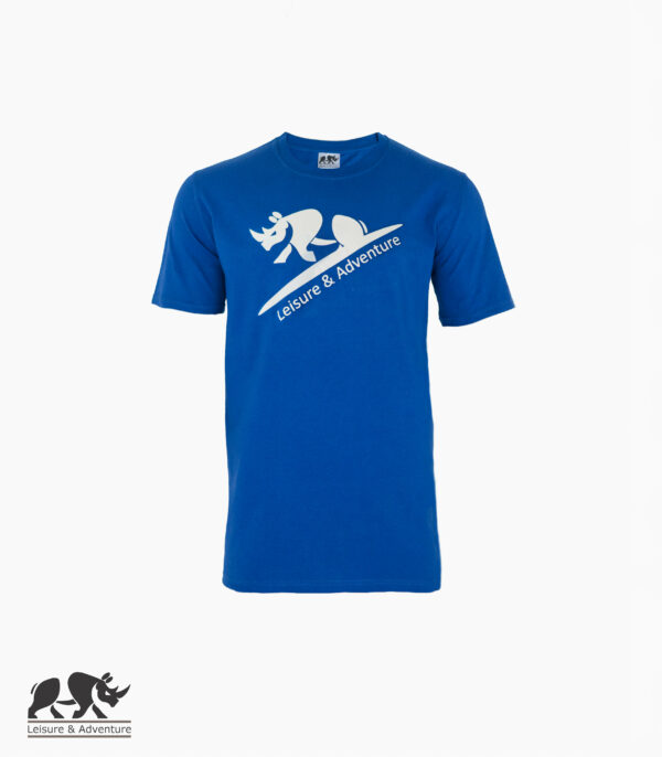 L&A Jump Rhino Mens Royal Blue Cotton T-Shirt