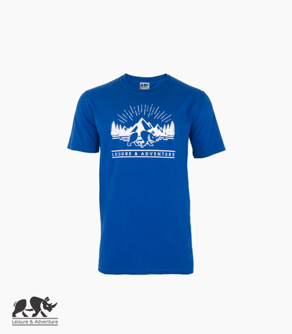 L&A Mountain Rhino Mens Royal Blue Cotton T-Shirt