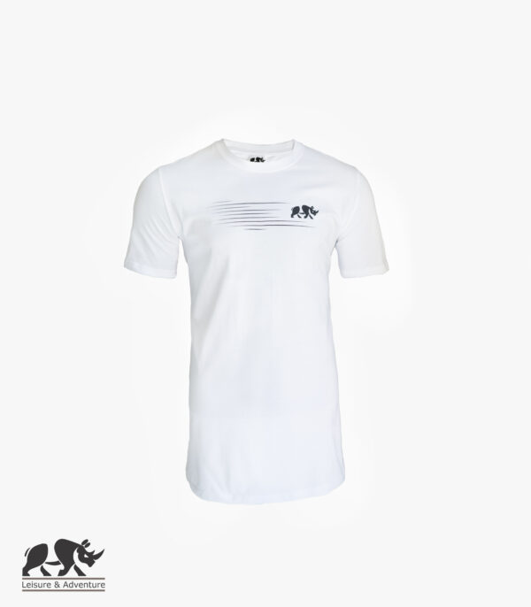 L&A Speedy Rhino Mens White Cotton T-Shirt