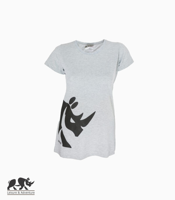 L&A Half Rhino Ladies Light Grey Melange T-Shirt