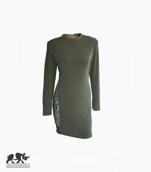 L&A Ladies Stretch Long Sleeve Dress Olive