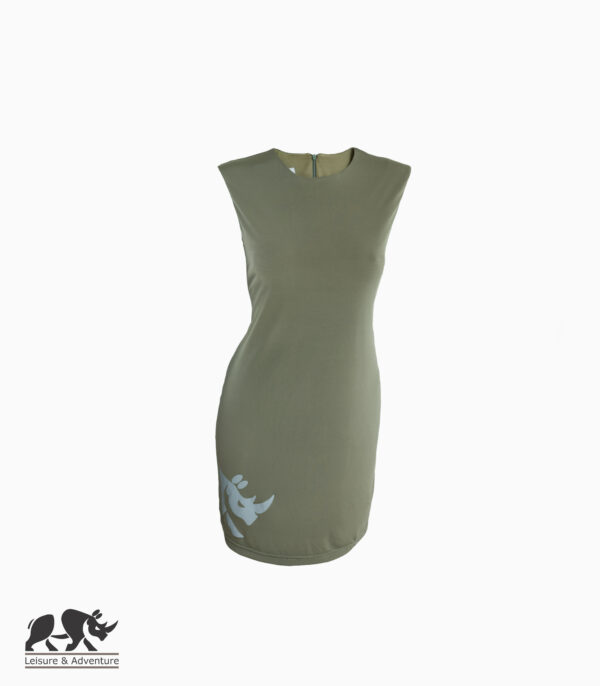 L&A Ladies No Sleeve Stretch Dress Olive
