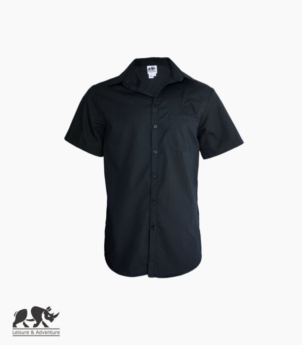 L&A Mens Safari Button Shirt Black