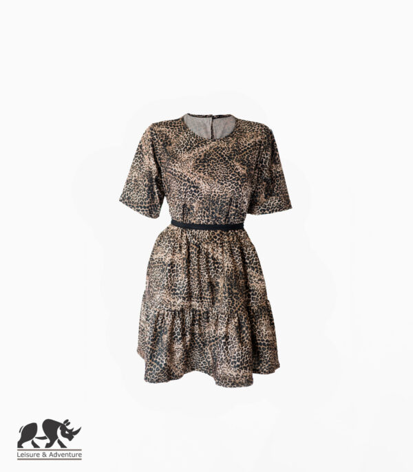 L&A Ladies 2 Tier Dress Leopard Print