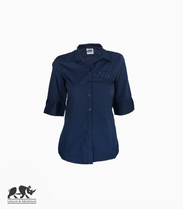 L&A Ladies Fitted Button Shirt Navy