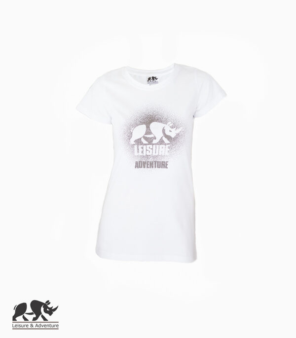 L&A Muddy Rhino Ladies White Cotton T-Shirt