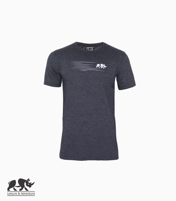 L&A Speedy Rhino Mens Charcoal Dark Grey Melange T-Shirt