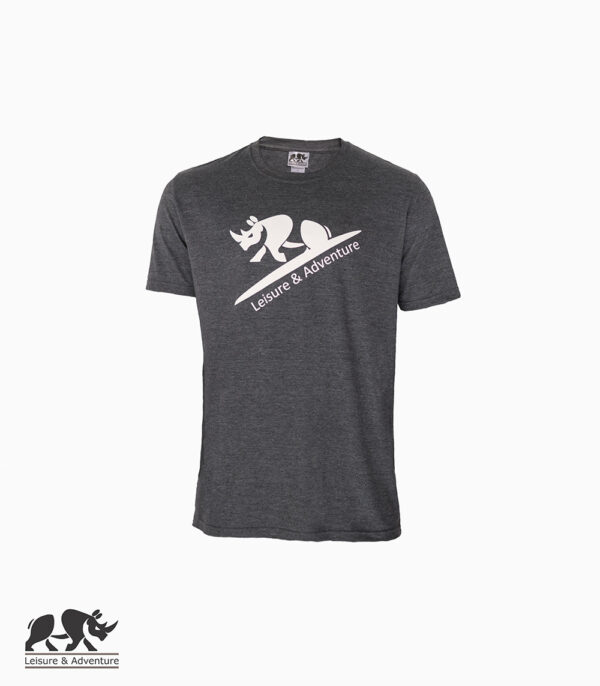 L&A Jump Rhino Mens Charcoal Dark Grey Melange T-Shirt