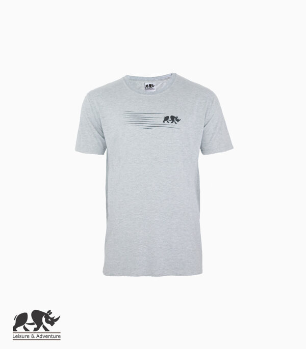L&A Speedy Rhino Mens Light Grey Melange T-Shirt