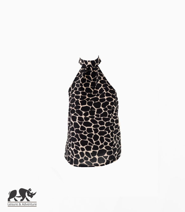 L&A Ladies Halterneck Top Black honeycomb