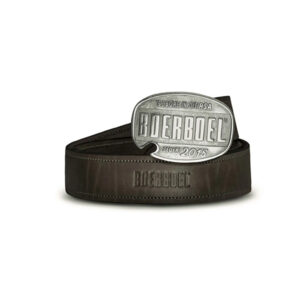 BELT BOERBOEL BLACK LEATHER (BRASS BUCK SILVER)