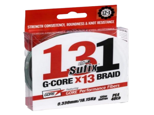 Braid Sufix 131 G-Core X13 300yds.20mm28lb Lv/Grn