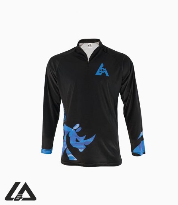 MENS GOLFER L/S SHOOTER COLLAR BLACK & BLUE