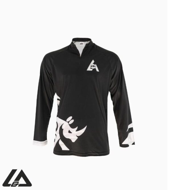 MENS GOLFER L/S SHOOTER COLLAR BLACK & WHITE