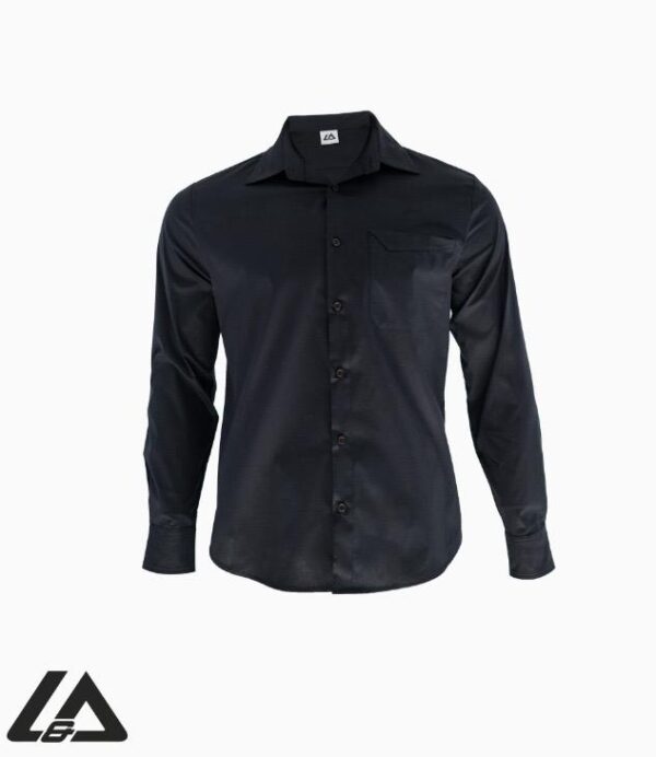 MENS SLIM FIT BUTTON L/S SHIRT BLACK