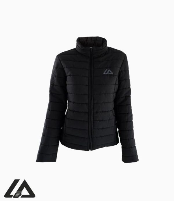 LADIES PUFFER LONG SLEEVE JACKET BLACK