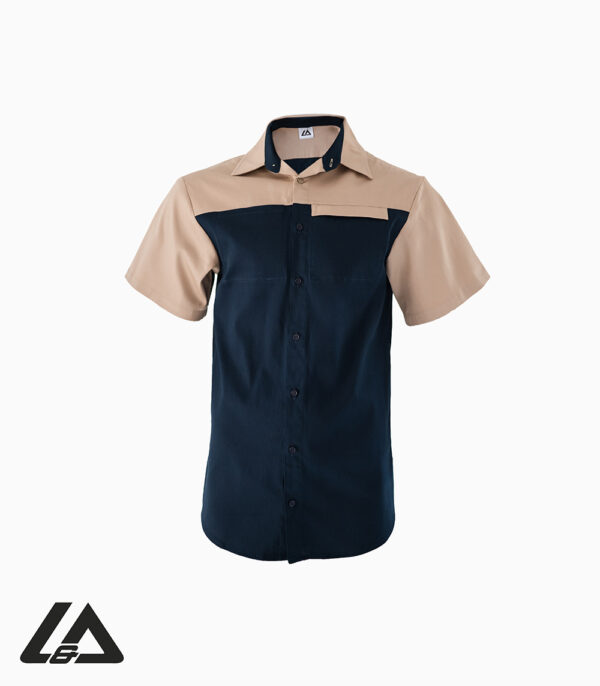 MENS BUTTON SHIRT NAVYKHAKI